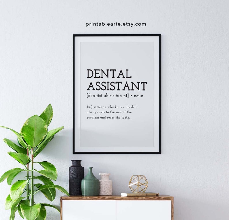 Dental Assistant Definition Wall Decor Instant Download Etsy