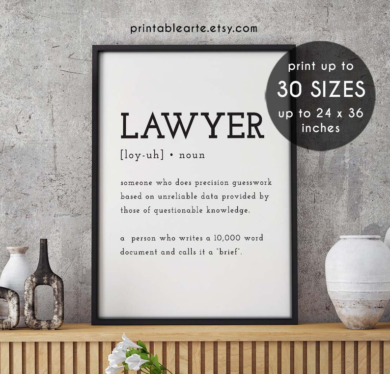 Lawyer Printlawyer Posterlawyer Definitionlawyer Definition Etsy