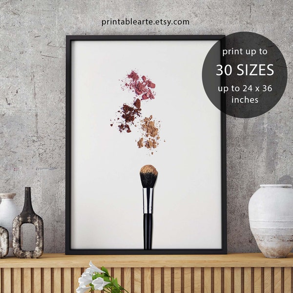 Makeup Brush, Makeup print, makeup art, fashion print, makeup, makeup wall art, beauty print, makeup decor, wall art, vanity printable