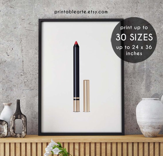 makeup wall art, makeup decor, beauty print, wall art, makeup printable, illustration, girls bedroom art, makeup art, fashion print, lip, 18