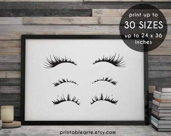 Wimpern Druck, Mode Druck, druckbare Kunst, Make-up Kunst, Schönheit Druck, Wimpern Kunst, Wandkunst, Wimpern Druck, Wimpern, Make-up Kunstdruck