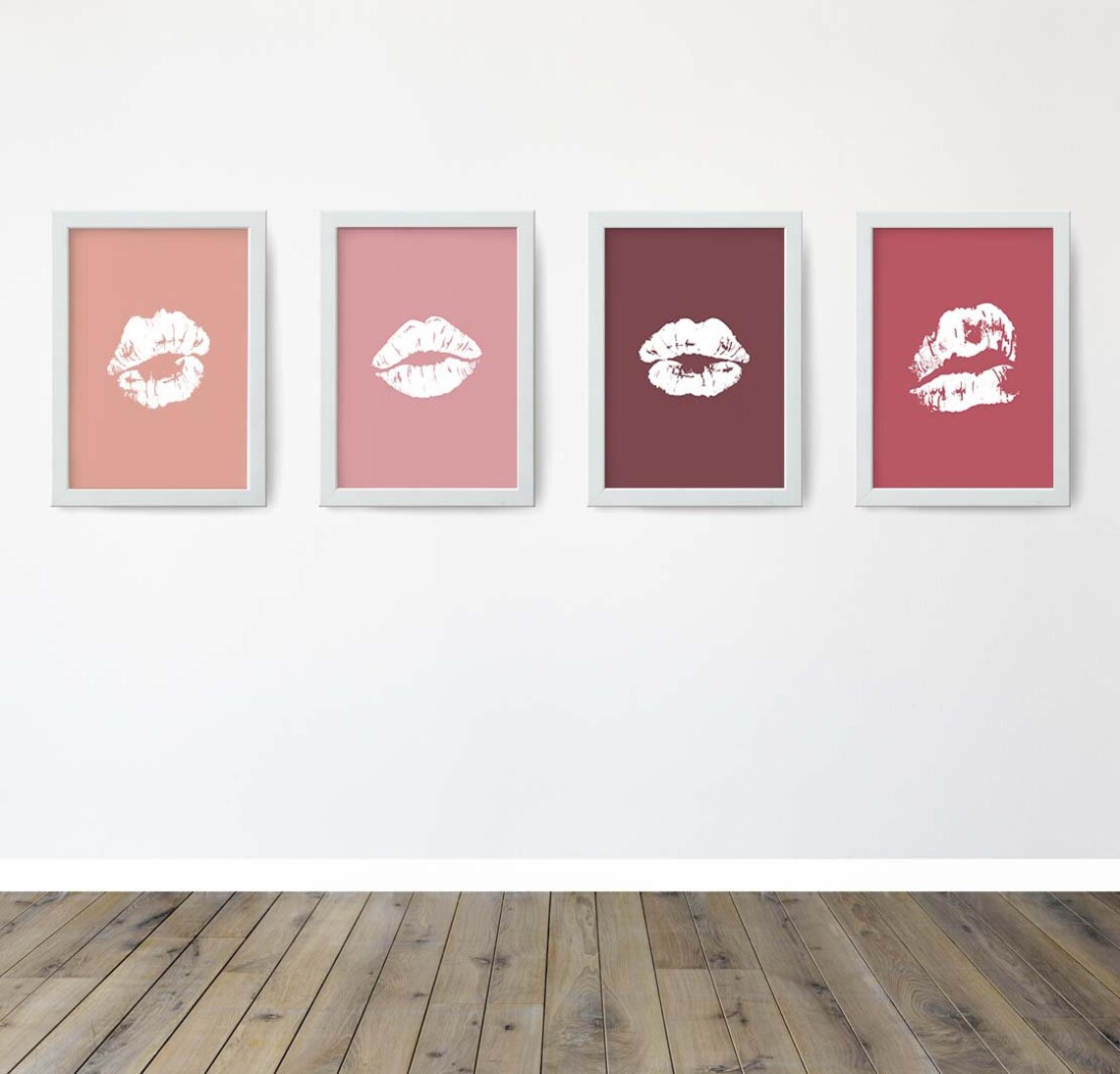 Lips print Lips Wall Art Set of 4 Chic Wall Decor Lips Etsy