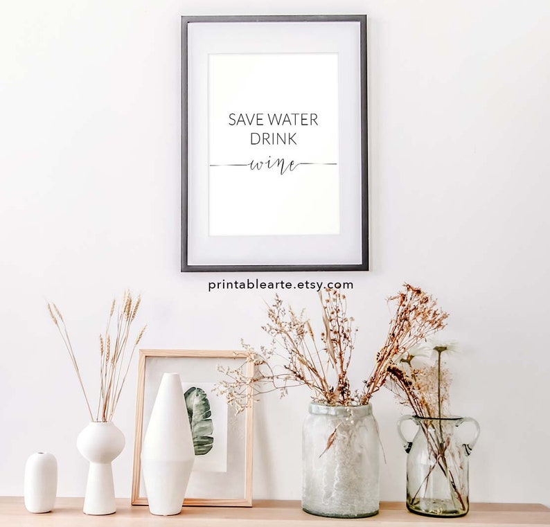 Save Water Drink Wine Wall Decor Dining Room Decor Home Etsy