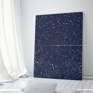 Canvas Wall Art, Constellation Map, Vintage Star Map, Star Chart, Constellation Print, Night Sky Print, Custom Star Map, Astronomy Print