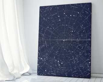 Canvas Wall Art, Constellation Map, Vintage Star Map, Star Chart, Constellation Print, Night Sky Print, Custom Star Map, Astronomy Print