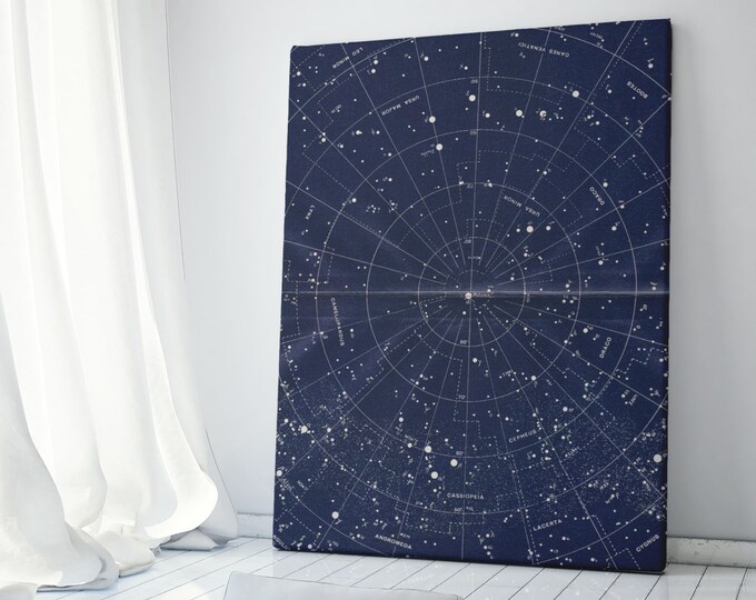 Canvas Wall Art, Constellation Map, Vintage Star Map, Star Chart, Constellation Print, Night Sky Print, Custom Star Map, Astronomy Print