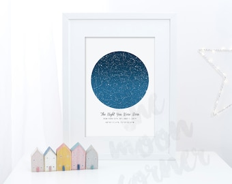 Custom Star Map, Constellation Chart, Map of the Night Sky, Custom Star Chart, Personalized Star Map, Constellation Map