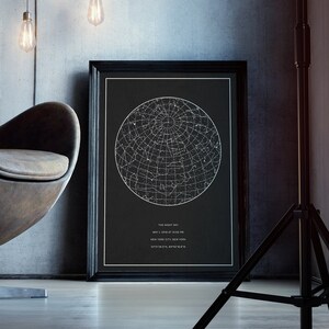 Carte des étoiles personnalisée, carte du ciel nocturne, carte du ciel personnalisée, carte des étoiles personnalisée, carte de la constellation
