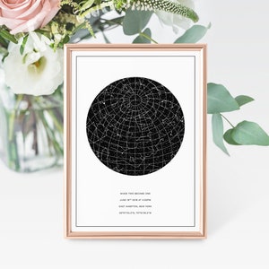 Carte des étoiles personnalisée, Carte des constellations, Carte du ciel nocturne, Carte des étoiles personnalisée, Carte des étoiles personnalisée, Carte des constellations