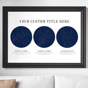 Carte des étoiles personnalisée, carte du ciel nocturne, carte du ciel personnalisée, carte des étoiles personnalisée, carte de la constellation