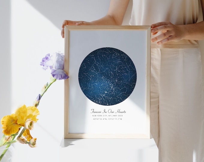 Pregnancy Loss Sympathy Gift, Bereavement Gift Ideas, Miscarriage Memorial Gift, Custom Star Map, Constellation Chart, Map of the Night Sky