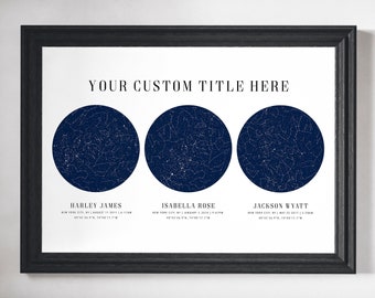 Custom Star Map, Constellation Chart, Map of the Night Sky, Custom Star Chart, Personalized Star Map, Constellation Map