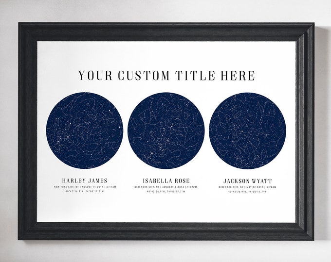 Custom Star Map, Constellation Chart, Map of the Night Sky, Custom Star Chart, Personalized Star Map, Constellation Map