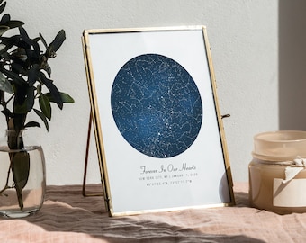 Bereavement Keepsake, Miscarriage Sympathy Gift, Pregnancy Loss Memorial Gift, Custom Star Map, Constellation Chart, Map of the Night Sky