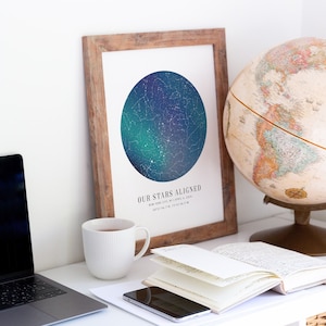 Custom Star Map, Constellation Chart, Map of the Night Sky, Custom Star Chart, Personalized Star Map, Aurora Borealis Gifts, Northern Lights