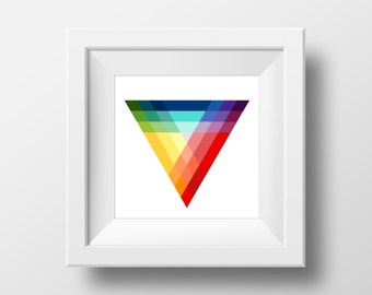 Geometric Colorful Triangle Art Print - Minimalist Print, Modern Art Poster, Minimalist Decor, Geometric Poster, Modern Art Decor