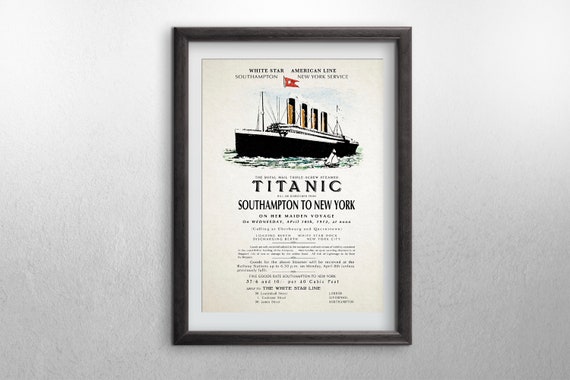 Titanic Poster, Historical Art Print, Titanic Gift, Titanic Print, Titanic Artwork, Vintage Titanic Print, RMS Titanic