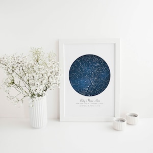 Cadeau de sympathie pour fausse couche, Souvenir commémoratif de perte de grossesse, Carte des étoiles personnalisée, Carte des constellations, Carte du ciel nocturne, Cadeau de deuil