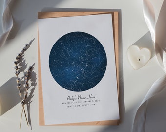 Pregnancy Loss Sympathy Gift, Miscarriage Memorial Gift, Custom Star Map, Constellation Chart, Map of the Night Sky, Angel Baby Memorial