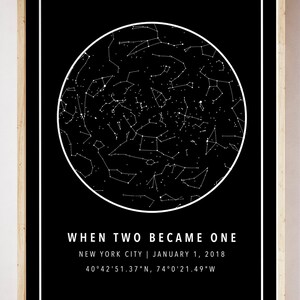 DIGITAL DOWNLOAD - Custom Star Map, Constellation Chart, Map of the ...