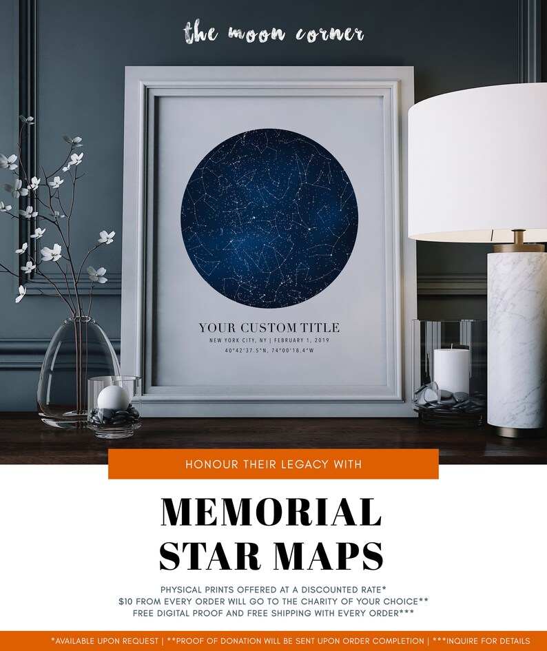 Custom Star Map, Constellation Chart, Map of the Night Sky, Custom Star ...