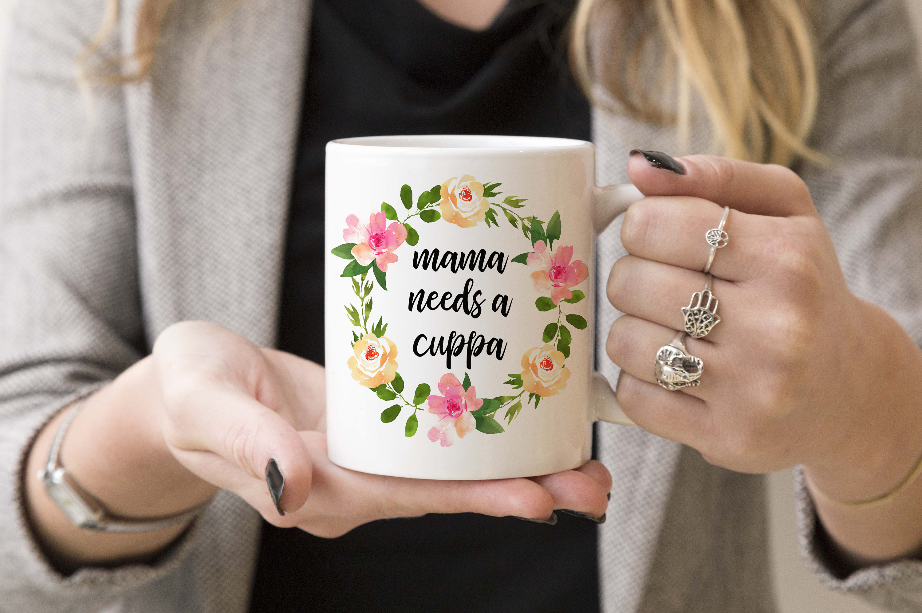 Mama Needs Coffee Mug with Color Inside