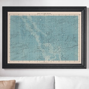 Vintage Star Chart, Astronomy Wall Art, Vintage Art Print, Star Map Vintage Print, Constellation Print, Astronomy Art Print