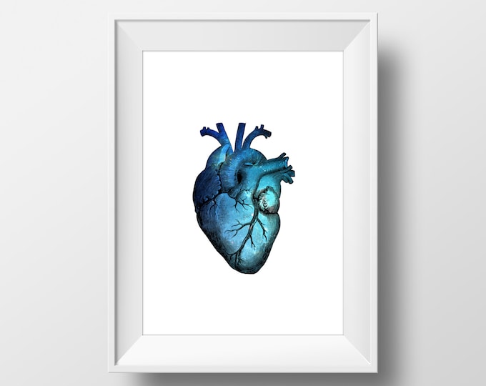 Space In The Heart Poster - Astronomy Decor, Galaxy Decor, Space Wall Art, Anatomical Heart, Unique Gifts