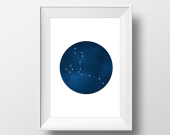 Constellation Art Print, Custom Star Map, Northern Hemisphere Constellations Poster, Night Sky Art, Astrology Decor, Celestial Wall Art