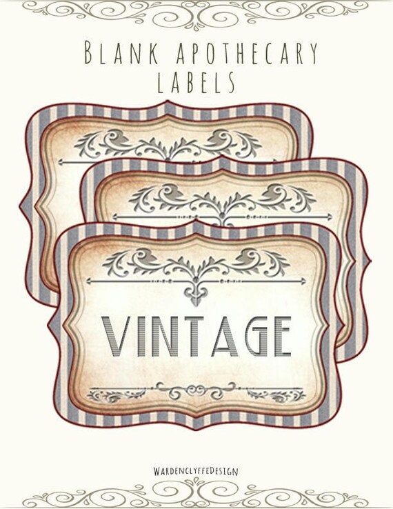 printable blank apothecary labels3 x 2 vintage etsy