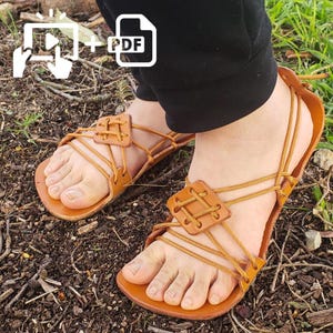 DIY Trimini-sandalen - pdf- en videotutorial - minimalistische blote voetensandalen