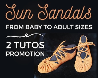 DIY ''Zonnesandalen voor kinderen + volwassenen'' 2 PDF- en video-tutorials + patronen / DIY leren sandalen op blote voeten / schoenen gemaakt volgens uw morfologie