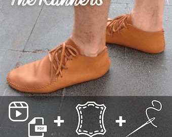 DIY Leather Moccasin Kit: Barefoot Runner Shoemaking (Video & PDF Tutorial)