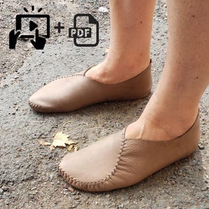 DIY &quot;Heart&quot; Moccasins VIDEO + PDF Tutorials & Patterns / Handmade Barefoot-Shoes / Minimalist Soft-Soled Leather Shoes / Homemade Shoemaking