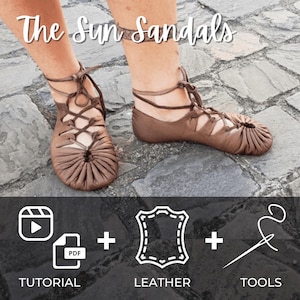 DIY KIT For Moccasin Making + Tutorial Promotion : Suede Leather & Tools /  for Sun Sandals and Low Moccasins / Soft-sole Leather Shoes