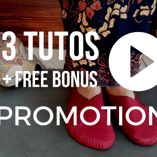 3 VIDEO & PDF Tutorials + Patterns + Sun Sandals Free Bonus / DIY Earthing Leather Moccasins / Barefoot Shoes / Shoemaking