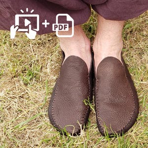 DIY “Leaf” Moccasins Video & PDF Tutorial+Patterns / Handmade Barefoot Shoes / Soft-Soled Moccasins / Leather Shoes