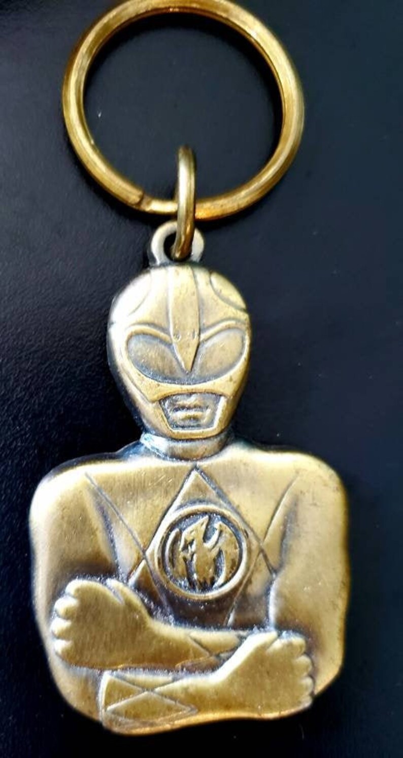 Brass Metal Power Ranger Key chain Saban keychain vintage Etsy