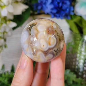 Stunning Colorful Druzy Ocean Jasper Sphere 44MM