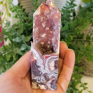Red Druzy Mexican Crazy Lace Agate Tower - 7.3oz