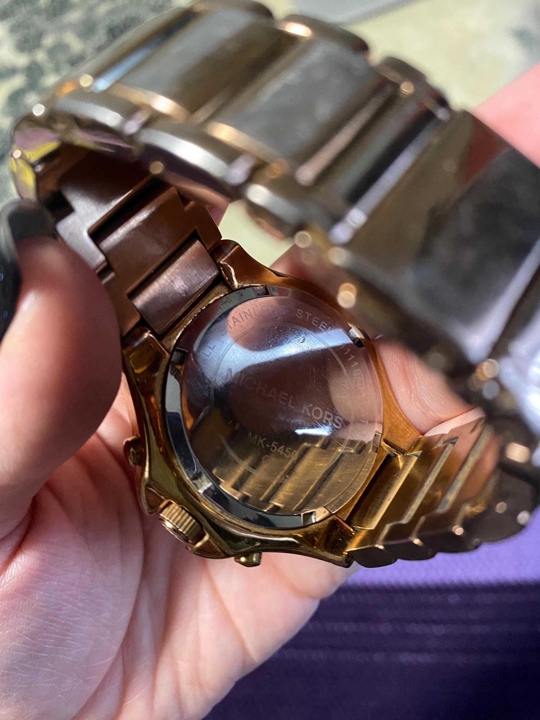 MK Michael Kors Rose Gold Crystal Chronograph Women