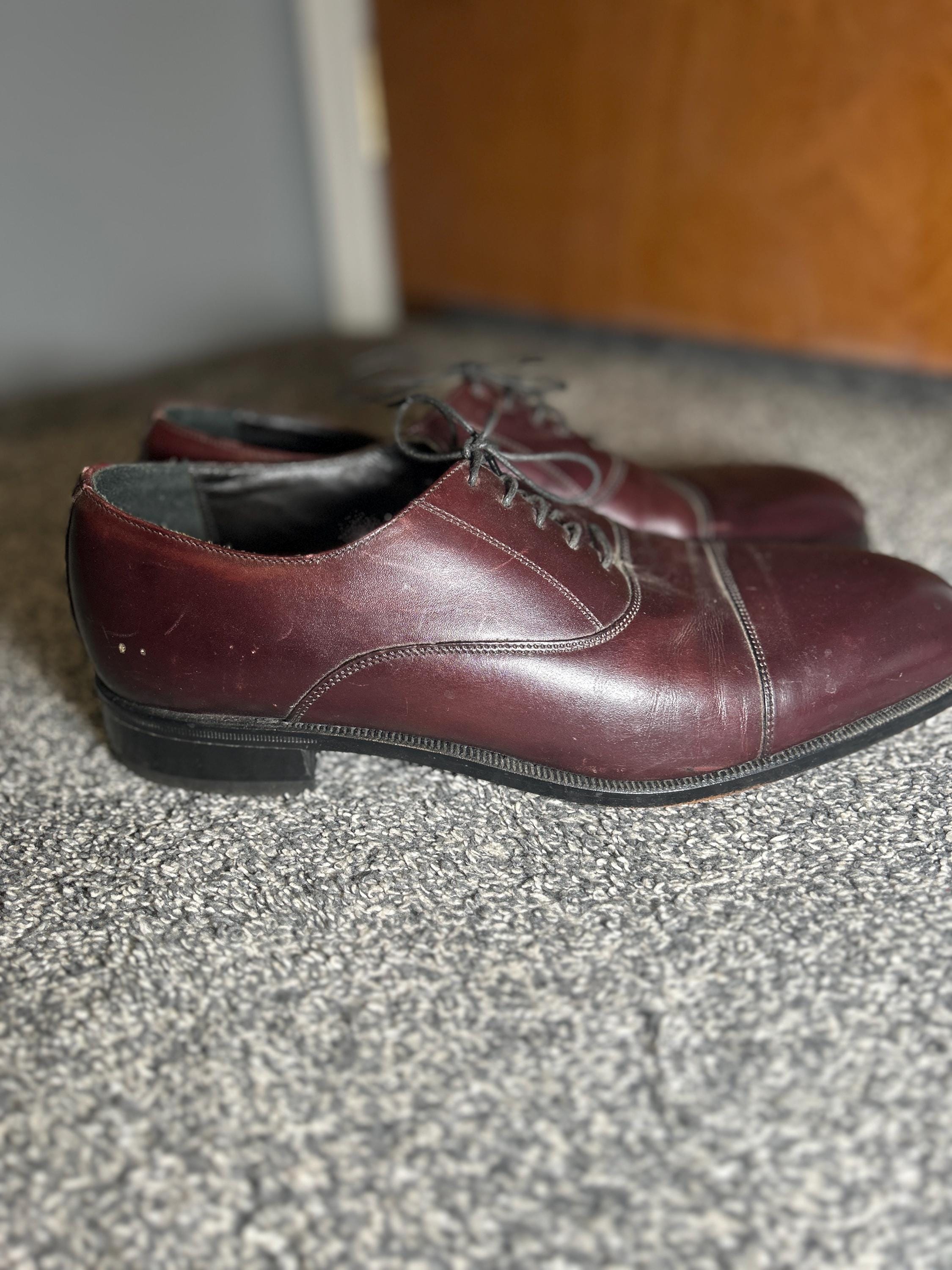 Florsheim Mens Burgundy Polished Leather Cap Toe Derby Dress Shoes Size 12 Florsheim Men main image 2
