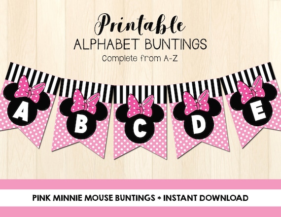 Minnie Mouse Buntings Printable - Fast Obtain - Do-it-yourself Celebration Decor - Minnie Mouse Banner - Printable Banner - Alphabet Buntings A-Z graphic relating to Minnie Mouse Printable called Minnie Mouse Buntings Printable - Immediate Down load - Do it yourself Celebration Decor - Minnie Mouse Banner - Printable Banner - Alphabet Buntings A-Z