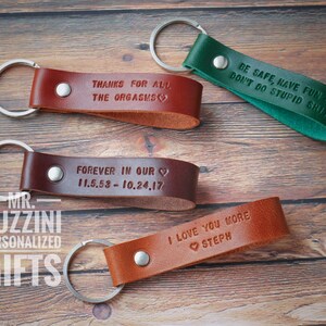 Custom Leather Keychain Personalized, hand stamped Initial Keychain, Leather Personalized, Gifts for him, Leather Anniversary gifts