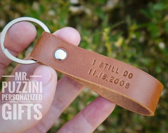 I Still Do Keychain Anniversary Date Husband Keychain Wedding Gift for Him 3 Year Anniversary three Year Gift for Husband Leather Keychain