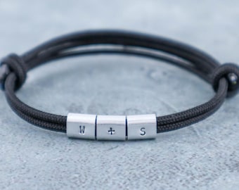 Personalized Paracord Bracelet with Initials Custom Couple Bracelet Anniversary Gift for Him Her Relationship Bracelet Gift for Boyfriend
