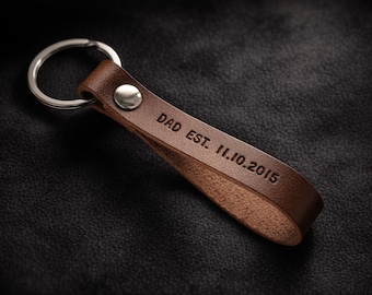 Personalized Dad Keychain New Dad Gift Dad Est Keychain Fathers Day Keychain Established Date Dad Gift First Father's Day Papa est Keychain