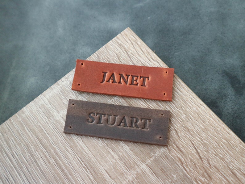 Personalised Genuine Leather Name Tags Custom Leather Name Etsy