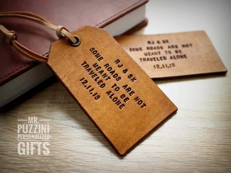 Luggage Tag Leather Personalized Custom Image 0