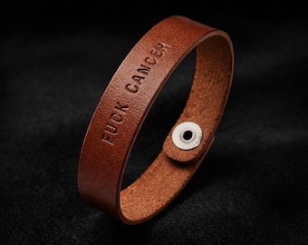 Fuck Cancer Bracelet Support Bracelet Inspirational Gift Cancer Awareness Jewelry Cancer Survivor Gift Warrior Cancer Encouragement Bracelet